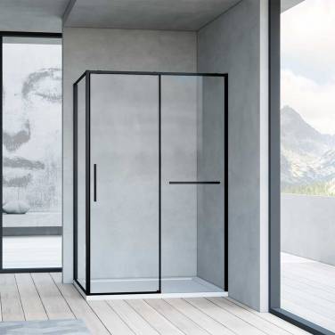 Vincea Slim Soft VSR-1SS9015CLB, 1500*900, черный, стекло прозрачное