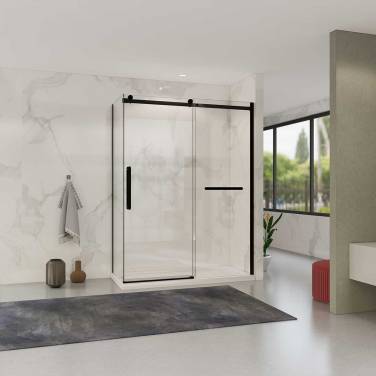Vincea Como Soft VSR-1CS9015CLB, 1500*900, черный, стекло прозрачное