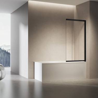 Vincea VSB-6E900CLB-R, 900*1400, черный, стекло прозрачное, правая