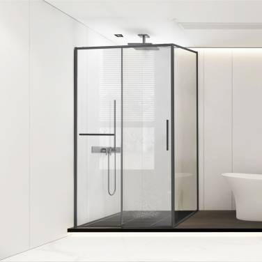 Vincea Slim Soft VSR-1SS1013CLGM, 1300*1000, вороненая сталь, стекло прозрачное