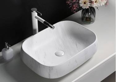 Ceruttispa CR0086 MMW1 накладная, мрамор матовый белый, прямоугольная 565х400х145
