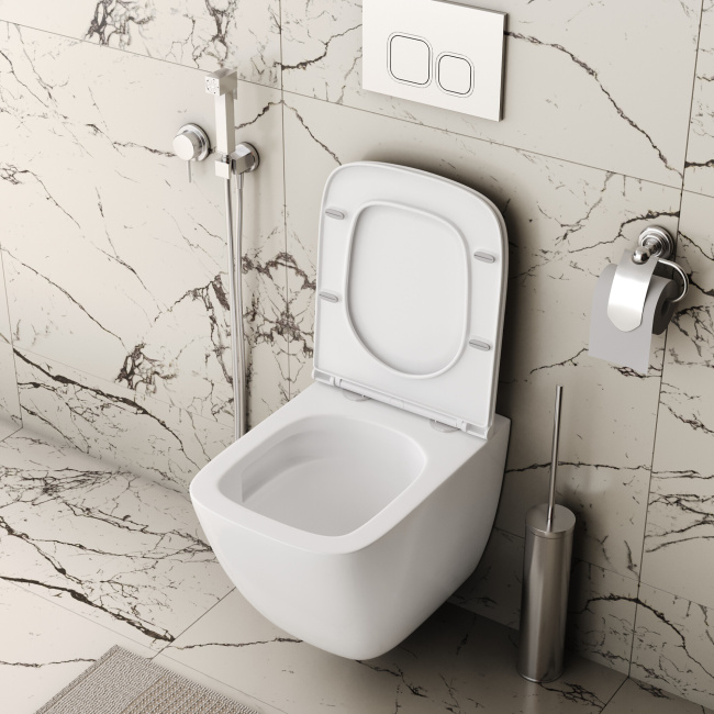 Grossman GR-4497SQC (485*345*400) подвесной, безободковый, СМЫВ ТОРНАДО БЕСШУМНЫЙ,закрытое дно,1 место