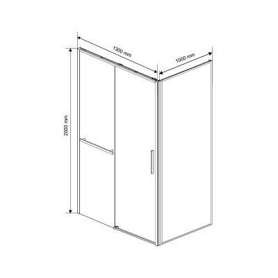 Vincea Slim Soft VSR-1SS1013CLGM, 1300*1000, вороненая сталь, стекло прозрачное