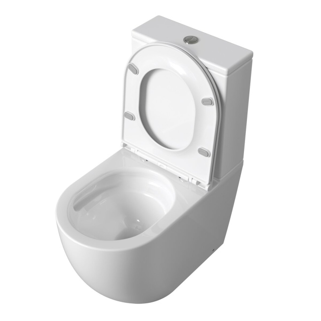 Grossman GR-4494SQ (640х360х835) безободковый,белый с тонкой крышкой,микролифт,смыв торнадо,2 места