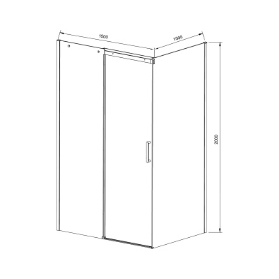 Vincea Dice VSR-4D1015CL, 1500*1000, хром, стекло прозрачное