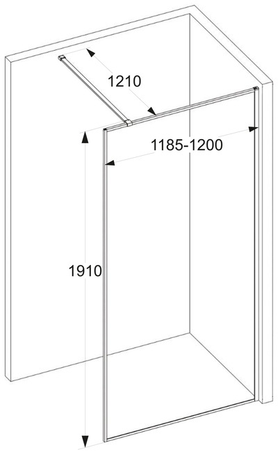 Ceruttispa STRIP T120 душевое без поддона (120x190)