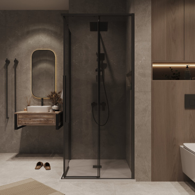 Grossman 1/2.К33.01.12.21.10 Galaxy (120*195) черный матовый, стекло тонированное, 1 место