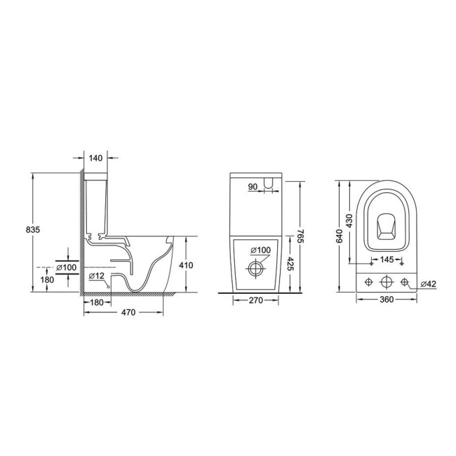 Grossman GR-4494SQ (640х360х835) безободковый,белый с тонкой крышкой,микролифт,смыв торнадо,2 места