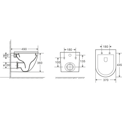 WeltWasser Merzbach 043 GL-BL 10000011164 подвесной Черный глянцевый с сиденьем Микролифт