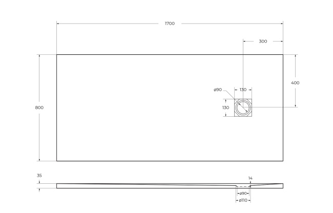 BelBagno UNO TRAY-MR-UNO-AH-170/80-35-W-NO