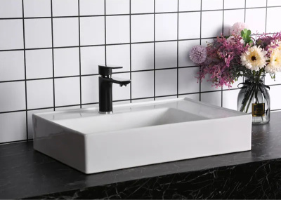 Ceruttispa CR0017 накладная, белая, прямоугольная, с отверстием под смеситель 605х380х120