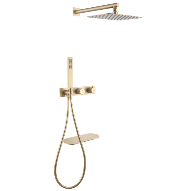 ABBER Rund AF8750G скрытого монтажа с изливом, термостат, золото матовое