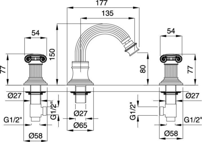 Cezares Olimp OLIMP-BBS2-02-M с донным клапаном