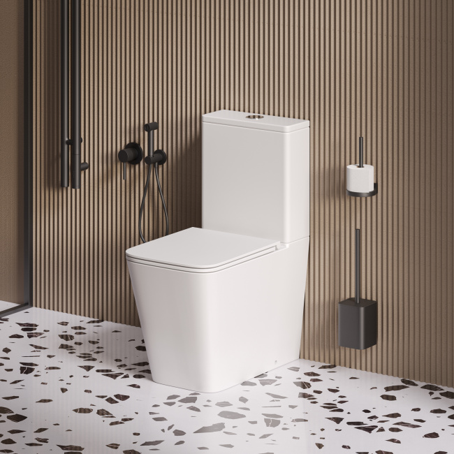 Grossman GR-4418MSQ (610х365х825) безободковый,смыв торнадо,белый матовый с тонкой крышкой,2 места