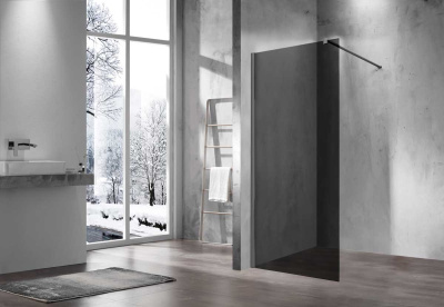 Vincea Walk-In VSW-1H110CGGM, 1100*2000, вороненая сталь, стекло тонированное