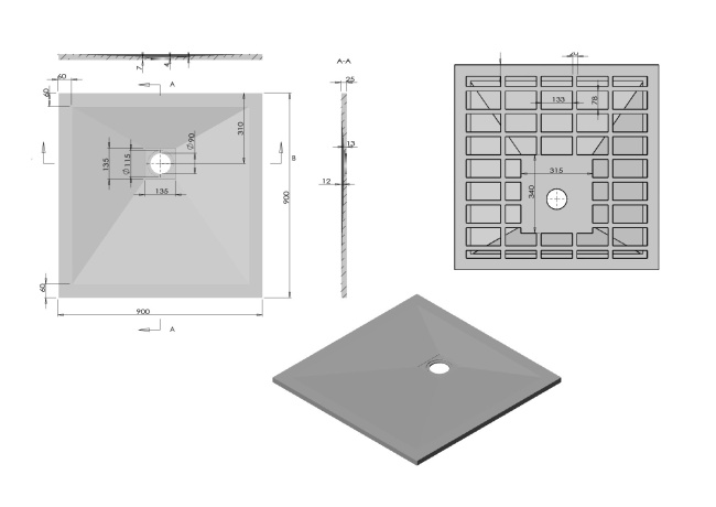 Vincea VST-4SR9090W, 900x900, белый матовый