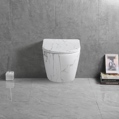 Ceruttispa SELLA Aria Tornado MMW подвесной безободковый белый мрамор матовый со смывом торнадо CT9532 (490х370х370)