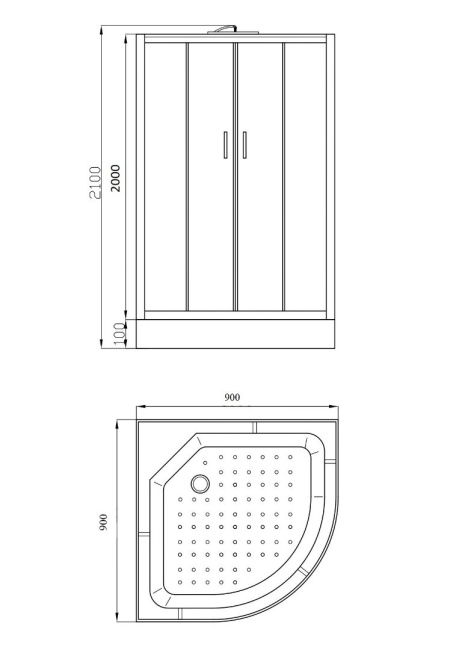 Parly EC931 (90х90х210)
