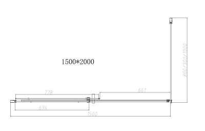 Vincea Dice VSR-4D1015CL, 1500*1000, хром, стекло прозрачное