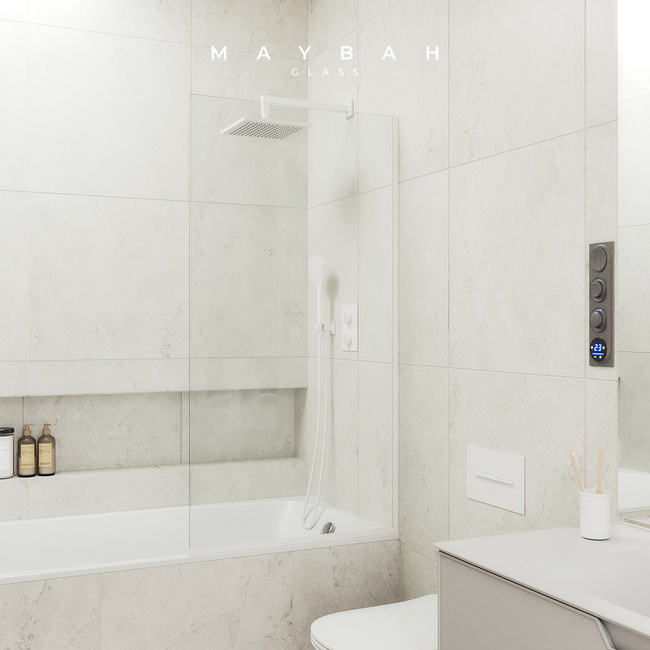 MaybahGlass в узком профиле, 8 мм, Стекло Бесцветное, 60x140 (MGV-59-1у)