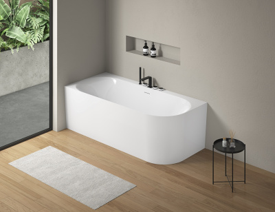 Vincea VBT-704-1800-L, 1800*800*585, цвет белый, левая, щелевой перелив, слив белый