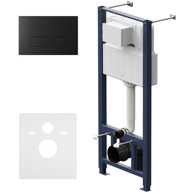 AM.PM Pro I012704.7038 для подвесного унитаза с Черной матовой клавишей смыва