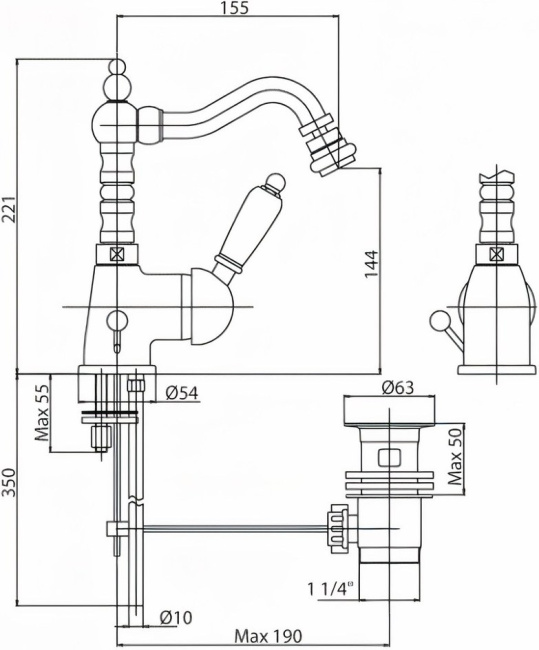 Cezares Elite ELITE-BSM2-03/24-Bi с донным клапаном