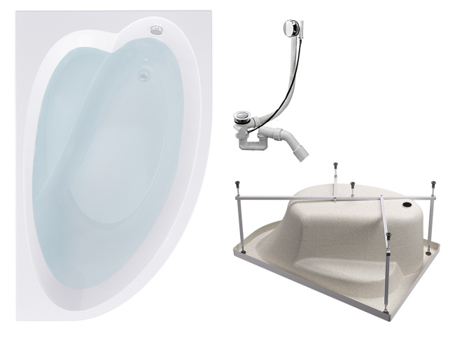 Timo IVA 160x100 R (в комплекте слив, каркас)