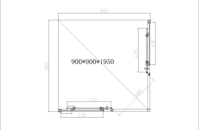 Vincea Slim-N VSS-4SN900CLB, 900*900, черный, стекло прозрачное